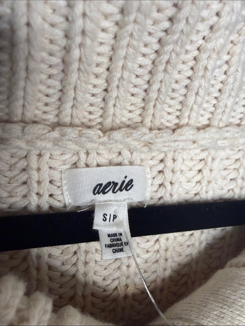 aerie Zip-Front Cropped Striped Sweater in Cream, Tan, Purple, Blue - Picture 4 of 9